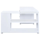 Yvette White L-shape Office Desk from Coaster - Luna Furniture