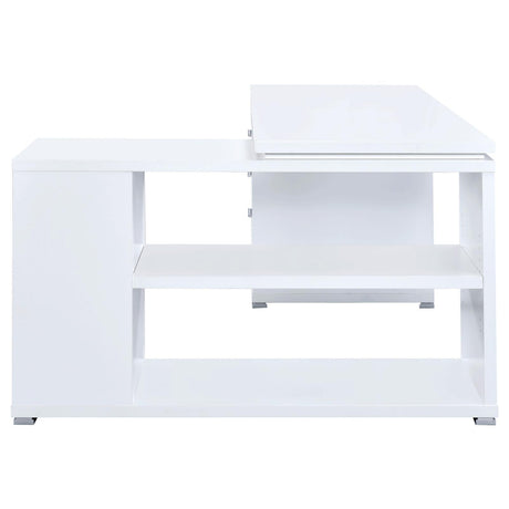 Yvette White L-shape Office Desk from Coaster - Luna Furniture