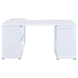 Yvette White L-shape Office Desk from Coaster - Luna Furniture