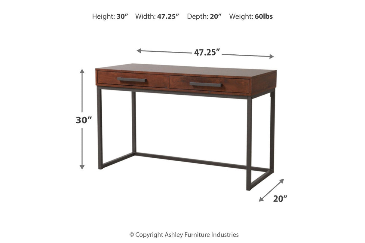 Horatio Warm Brown/Gunmetal Home Office Desk -  - Luna Furniture
