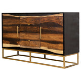 Zara Black Walnut and Gold 2-Door Accent Cabinet from Coaster - Luna Furniture