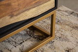 Zara Black Walnut and Gold 2-Door Accent Cabinet from Coaster - Luna Furniture