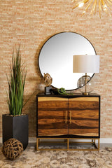 Zara Black Walnut and Gold 2-Drawer Accent Cabinet from Coaster - Luna Furniture