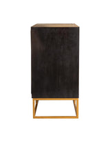 Zara Black Walnut and Gold 2-Drawer Accent Cabinet from Coaster - Luna Furniture
