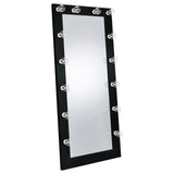 Zayan Black High Gloss Full Length Floor Mirror With Lighting from Coaster - Luna Furniture