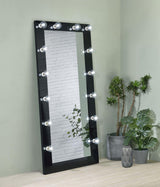 Zayan Black High Gloss Full Length Floor Mirror With Lighting from Coaster - Luna Furniture