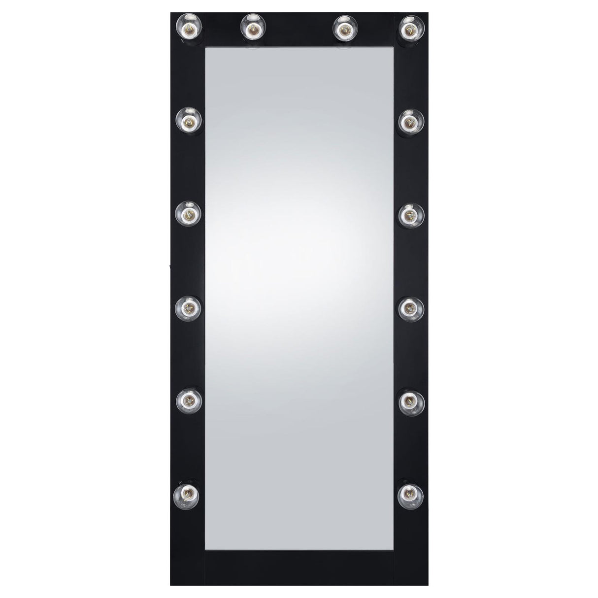 Zayan Black High Gloss Full Length Floor Mirror With Lighting from Coaster - Luna Furniture