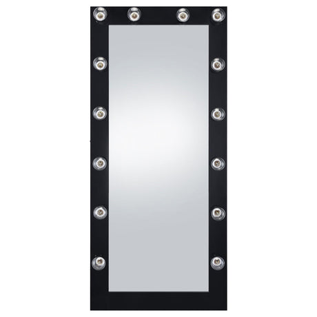 Zayan Black High Gloss Full Length Floor Mirror With Lighting from Coaster - Luna Furniture