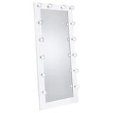 Zayan White High Gloss Full Length Floor Mirror With Lighting from Coaster - Luna Furniture
