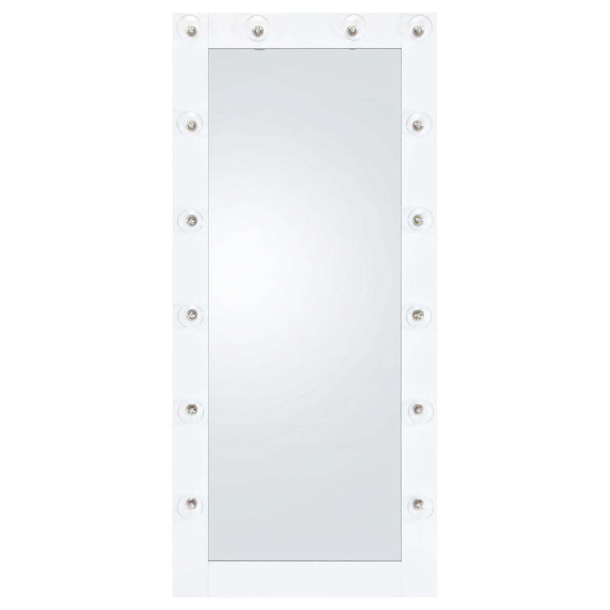 Zayan White High Gloss Full Length Floor Mirror With Lighting from Coaster - Luna Furniture