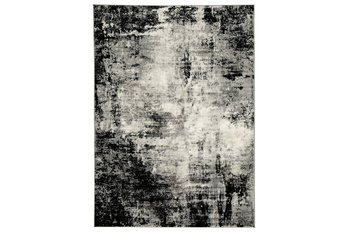 Zekeman Black/Cream/Gray Large Rug from Ashley Furniture - Luna Furniture