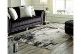 Zekeman Black/Cream/Gray Medium Rug from Ashley Furniture - Luna Furniture