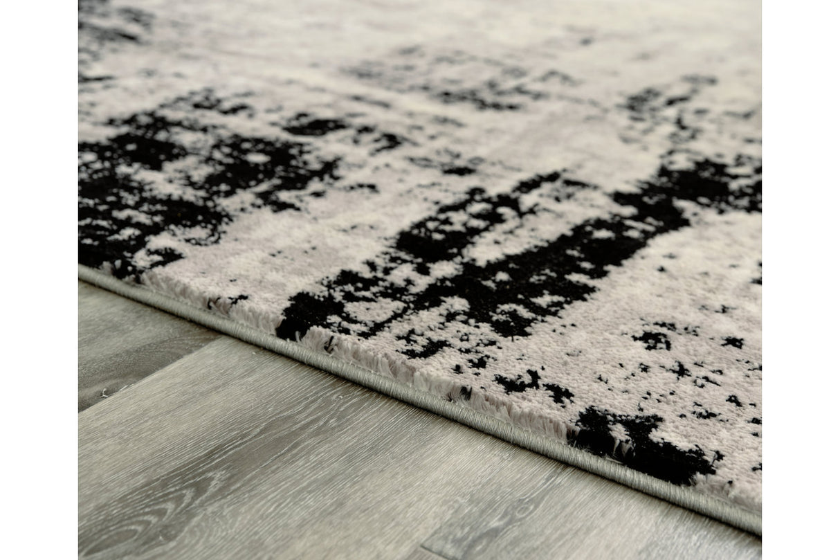 Zekeman Black/Cream/Gray Medium Rug from Ashley Furniture - Luna Furniture