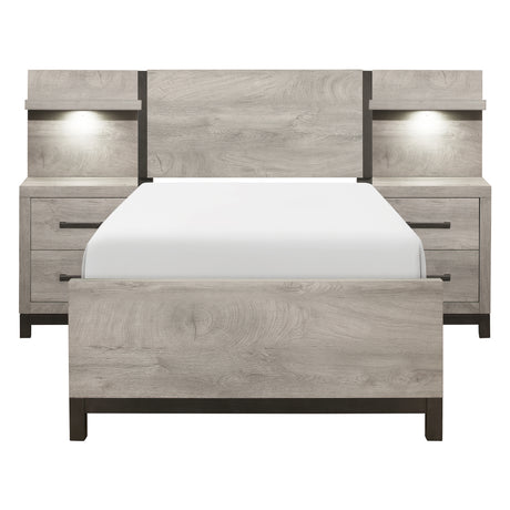 Zephyr Light Gray Twin Wall Bed from Homelegance - Luna Furniture