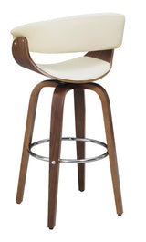 Zion Walnut and Ecru Upholstered Swivel Bar Stool from Coaster - Luna Furniture