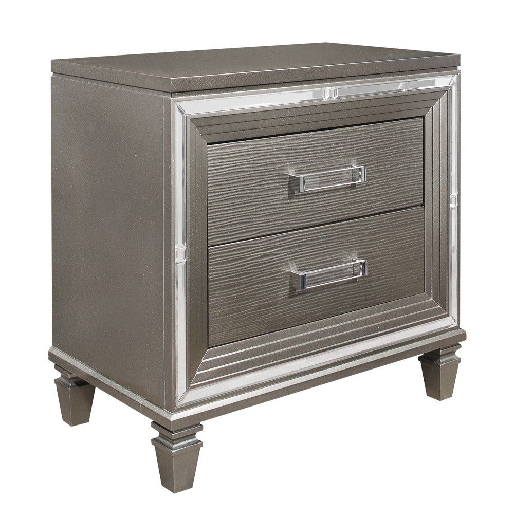 Tamsin Silver/Gray Metallic LED Upholstered Storage Platform Bedroom Set from Homelegance - Luna Furniture
