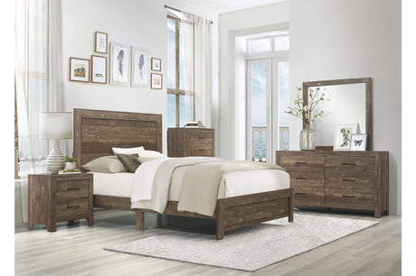 Corbin Brown Queen Panel Bed - Luna Furniture