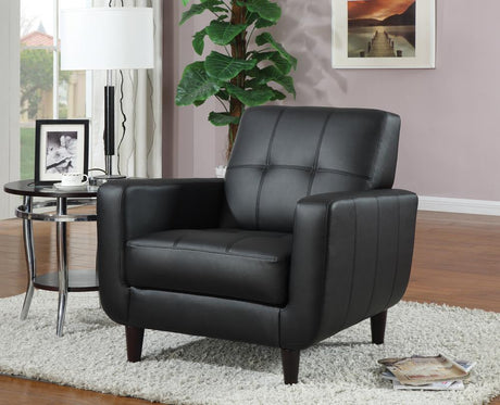Aaron Padded Seat Accent Chair Black - 900204 - Luna Furniture