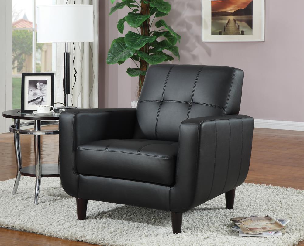Aaron Black Padded Seat Accent Chair from Coaster - Luna Furniture