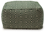 Abacy Green/Ivory Pouf - A1001053 - Luna Furniture