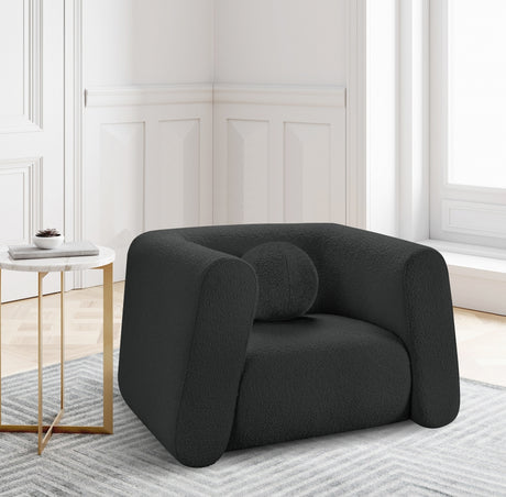 Abbington Boucle Fabric Chair Black - 113Black-C - Luna Furniture