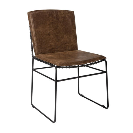 Abbott Upholstered Side Chairs Antique Brown and Matte Black (Set of 2) - 192502 - Luna Furniture