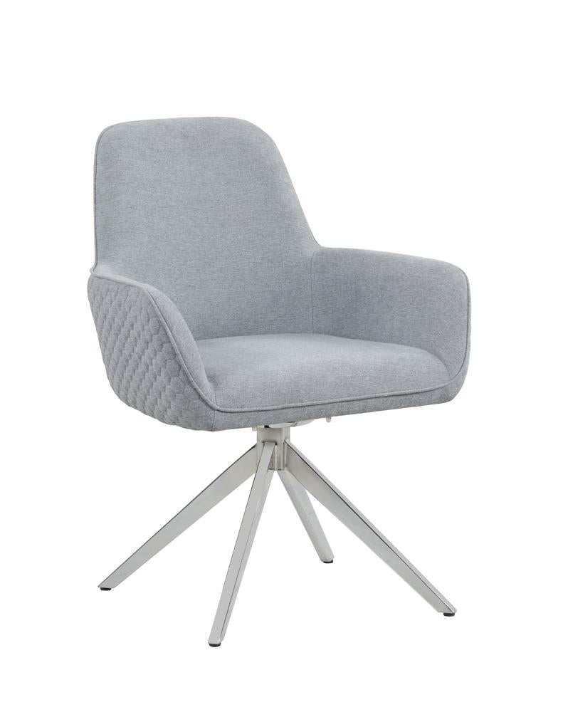 Abby Light Gray and Chrome Flare Arm Side Chair from Coaster - Luna Furniture