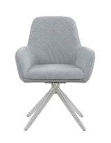 Abby Light Gray and Chrome Flare Arm Side Chair from Coaster - Luna Furniture