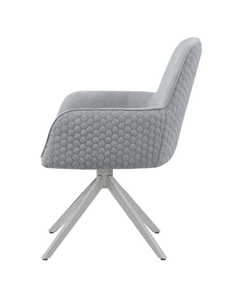 Abby Light Gray and Chrome Flare Arm Side Chair from Coaster - Luna Furniture