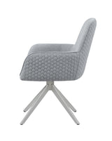 Abby Light Gray and Chrome Flare Arm Side Chair from Coaster - Luna Furniture
