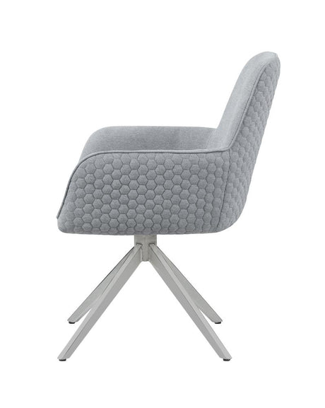 Abby Light Gray and Chrome Flare Arm Side Chair from Coaster - Luna Furniture