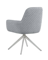 Abby Light Gray and Chrome Flare Arm Side Chair from Coaster - Luna Furniture