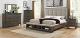 Watson Gray Queen Upholstered Storage Panel Bed