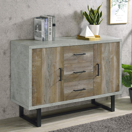 Abelardo 3-drawer Accent Cabinet Weathered Oak and Cement - 953565 - Luna Furniture