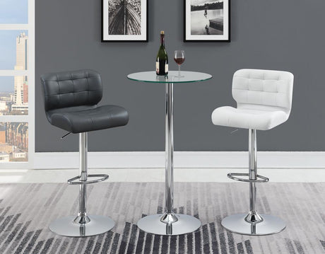 Abiline Glass Top Round Bar Table Chrome - 120341 - Luna Furniture