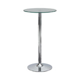 Abiline Glass Top Round Bar Table Chrome - 120341 - Luna Furniture