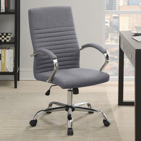 Abisko Upholstered Office Chair with Casters Grey and Chrome - 881217 - Luna Furniture