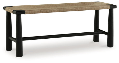 Acerman Black/Natural Accent Bench - A3000684 - Luna Furniture