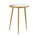 Acheson White and Gold Round Accent Table from Coaster - Luna Furniture