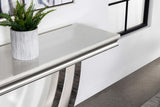 Adabella U-base Rectangle Sofa Table White and Chrome - 708539 - Luna Furniture