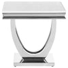 Adabella U-base Square End Table White and Chrome - 708537 - Luna Furniture