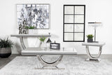 Adabella U-base Square End Table White and Chrome - 708537 - Luna Furniture