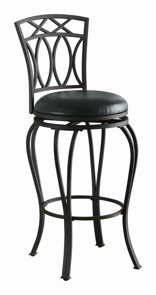 Adamsville Black Upholstered Swivel Bar Stool from Coaster - Luna Furniture