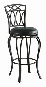 Adamsville Black Upholstered Swivel Bar Stool from Coaster - Luna Furniture