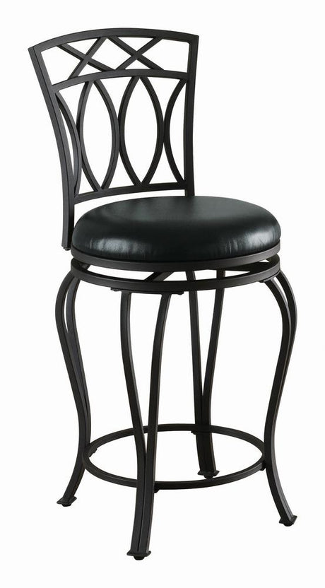 Adamsville Upholstered Swivel Counter Height Stool Black - 122059 - Luna Furniture