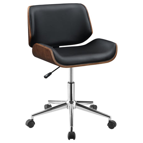Addington Adjustable Height Office Chair Black and Chrome - 800612 - Luna Furniture