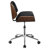 Addington Adjustable Height Office Chair Black and Chrome - 800612 - Luna Furniture