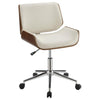 Addington Adjustable Height Office Chair Ecru and Chrome - 800613 - Luna Furniture