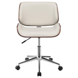 Addington Ecru and Chrome Adjustable Height Office Chair from Coaster - Luna Furniture