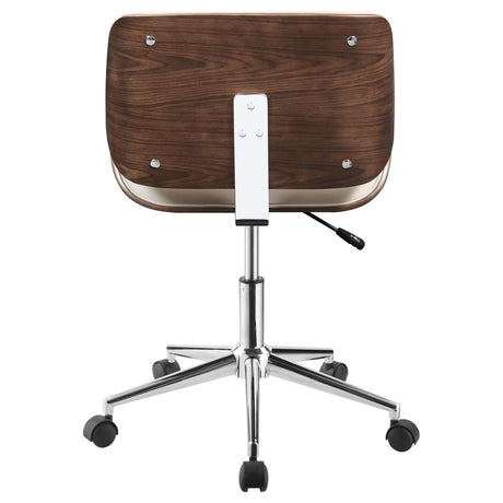 Addington Ecru and Chrome Adjustable Height Office Chair from Coaster - Luna Furniture